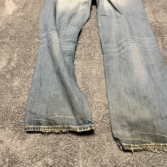 BKE Marshall Jeans Mens 33 Blue Straight Leg Thick Stitch Denim Western ** - Picture 7 of 13